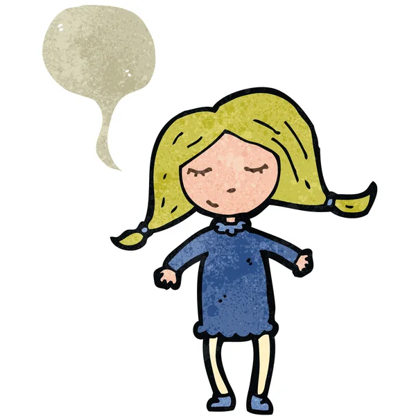Rétro dessin animé femme blonde avec bulle de parole — Image vectorielle