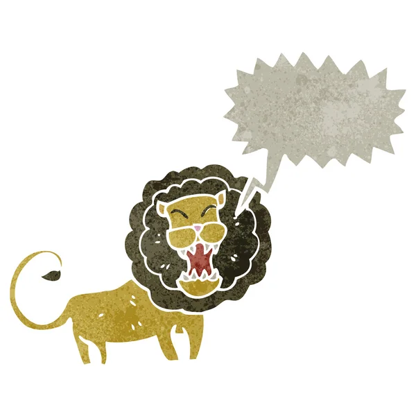 Retro tecknade rytande lejon — Stock vektor
