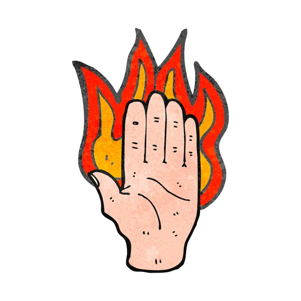 Retro cartoon burning hand — Stock Vector