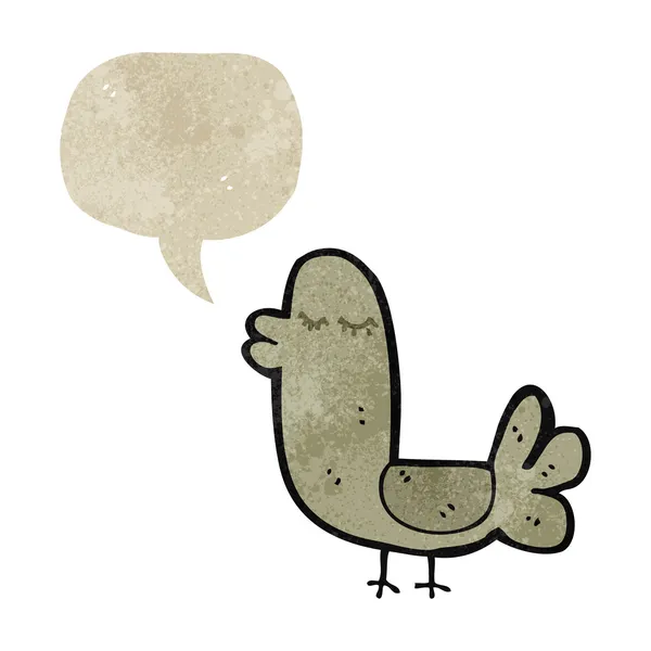 Retro kreslený pták s balónem — Stockový vektor