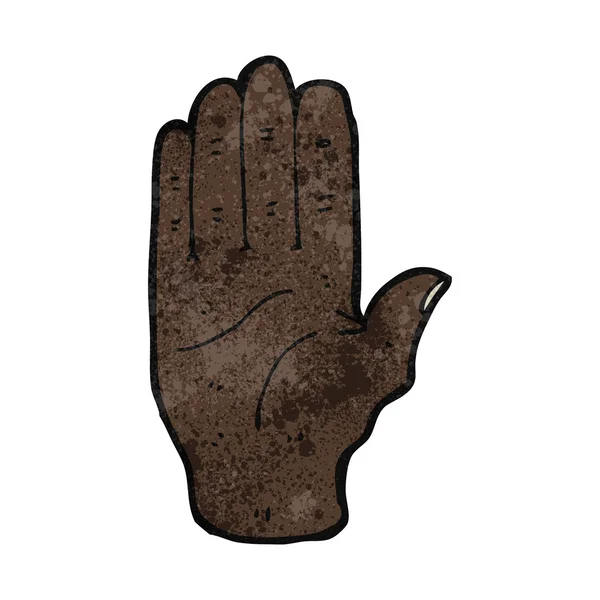 Retro tecknad hand symbol — Stock vektor