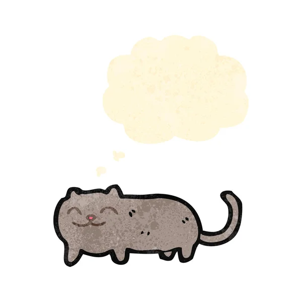 Ретро мультяшний кіт з мисленням бульбашки — стоковий вектор