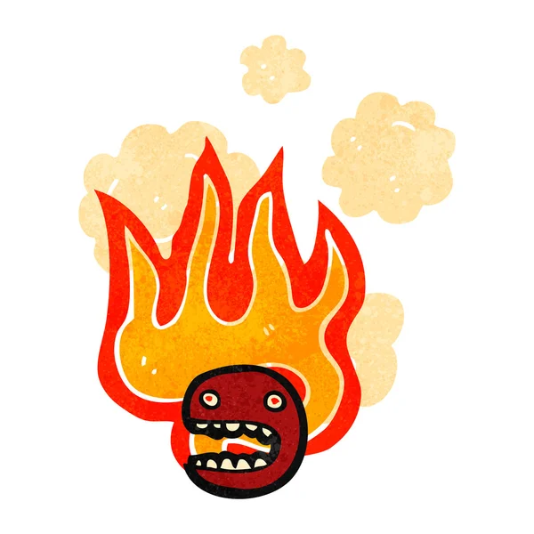 Retro karikatür yanan surat yüz — Stok Vektör