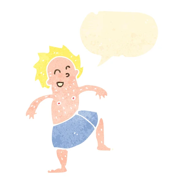 Homme dessin animé rétro en serviette — Image vectorielle