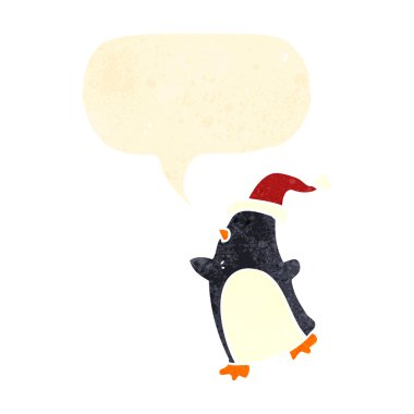 Retro karikatür şarkı penguen