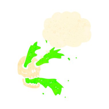 retro karikatür brüt sümük kafatası squirting