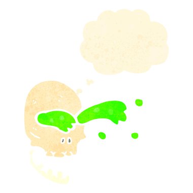 retro karikatür brüt sümük kafatası squirting