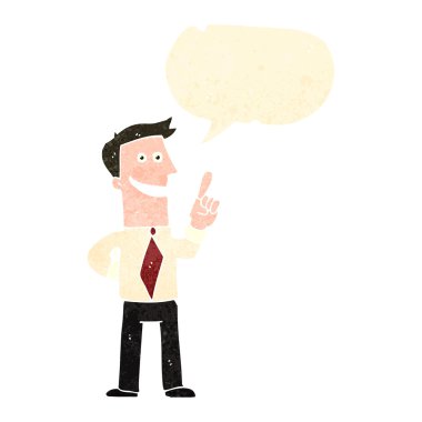 Retro karikatür işadamı ile harika bir fikir