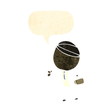 Retro karikatür mantıklı bir adam ile konuşma balonu