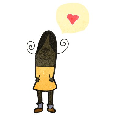 Retro karikatür kız aşık