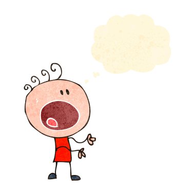 Retro karikatür şikayetçi doodle kişi