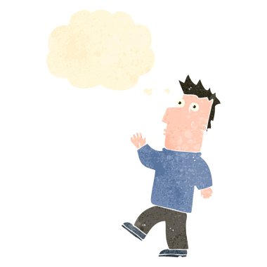 retro karikatür gergin adam sallayarak