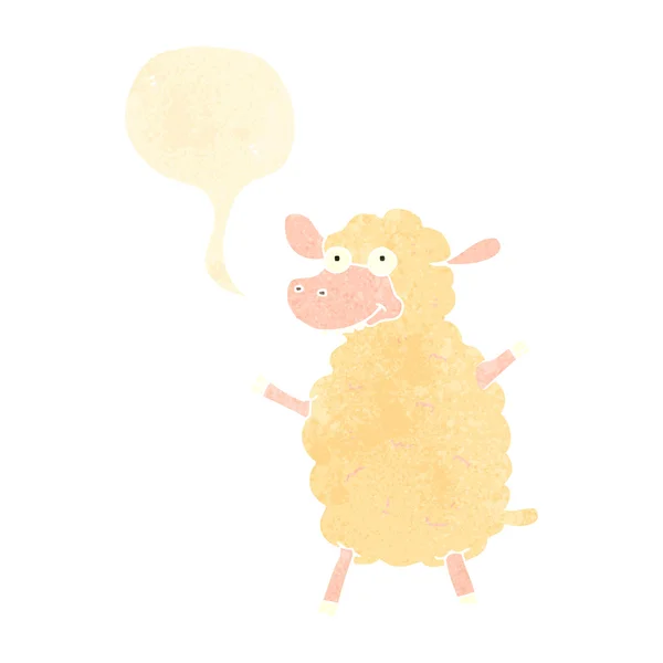 Retro bande dessinée moutons avec bulle de parole — Image vectorielle