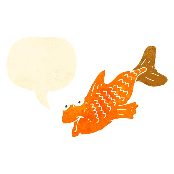 Retro kreslená ryba s balónem — Stockový vektor