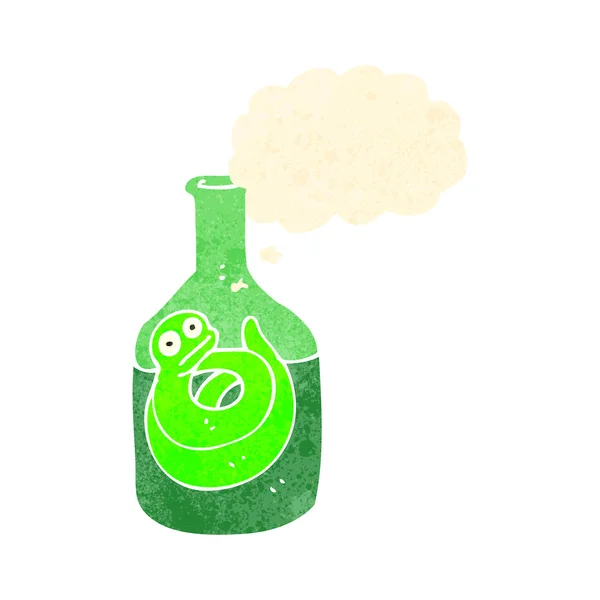 Ρετρό γελοιογραφία φίδι σε μπουκάλι — Διανυσματικό Αρχείο