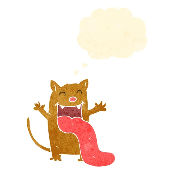 Gato de desenho animado retro com língua gorda — Vetor de Stock