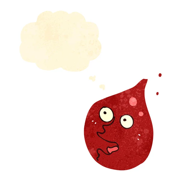 Retro goccia di sangue cartone animato — Vettoriale Stock