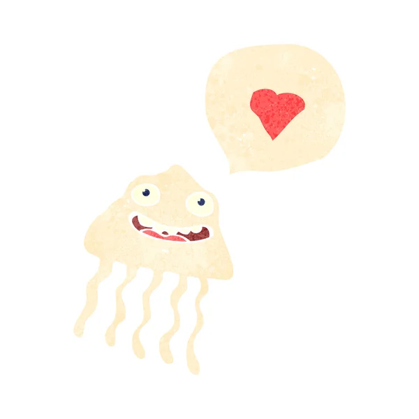 Medusas de dibujos animados retro en el amor — Archivo Imágenes Vectoriales