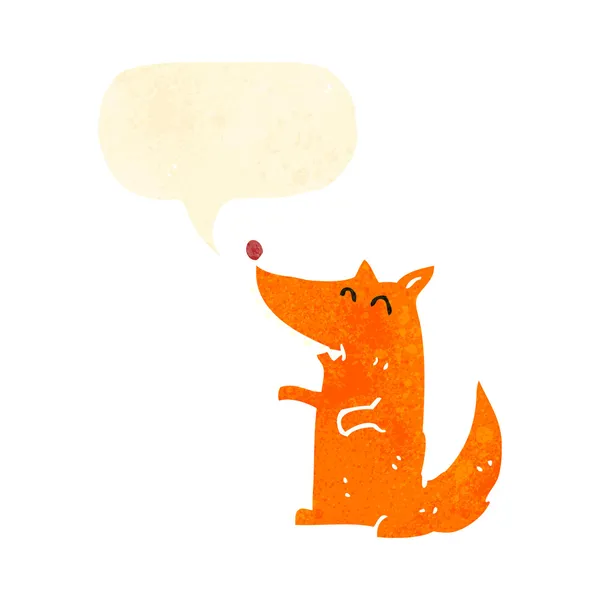 Retro tecknad liten räv — Stock vektor