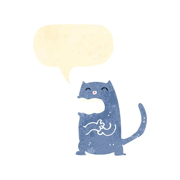 Rétro dessin animé stratagème chat — Image vectorielle