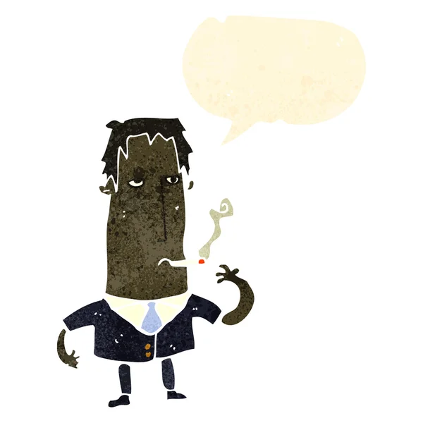 Retro cartoon man smoking — Stock Vector