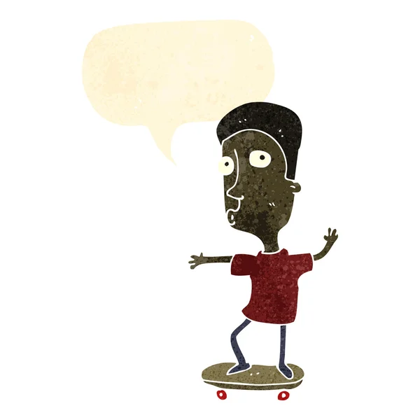 Retro kreslené chlapce na skateboardu — Stockový vektor
