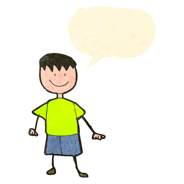 Детский рисунок счастливого мальчика — стоковый вектор