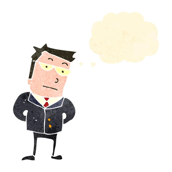 Caricature rétro homme d'affaires inquiet — Image vectorielle