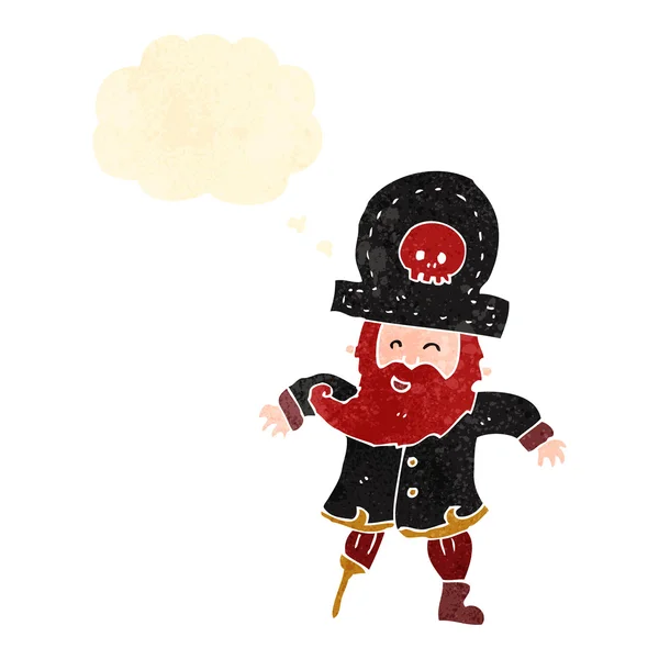 Retro cartoon pirate captain — Stock Vector