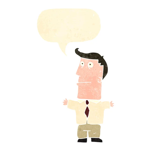 Retro dibujos animados hablando hombre — Vector de stock