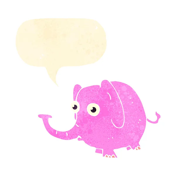 Elefante de dibujos animados retro con burbuja del habla — Archivo Imágenes Vectoriales