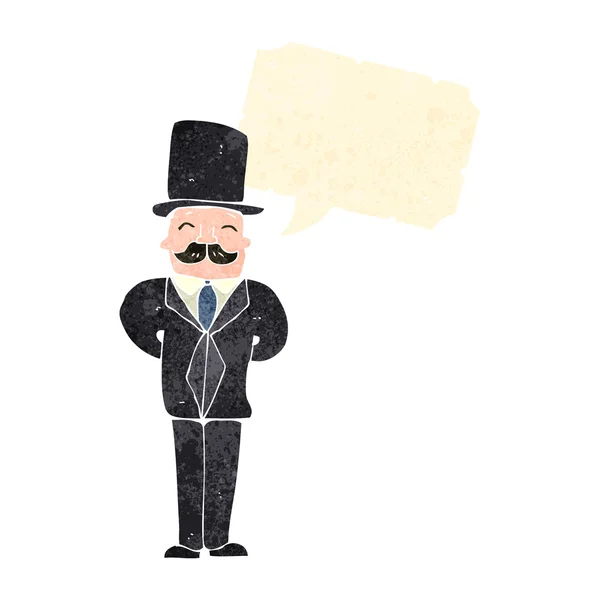 Caricatura retro rico caballero victoriano — Vector de stock