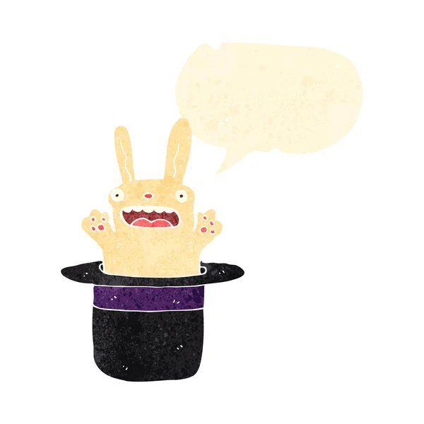 レトロな漫画のウサギの帽子 — ストックベクタ