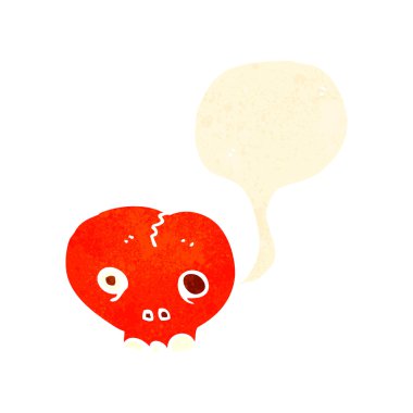 Retro karikatür red skull