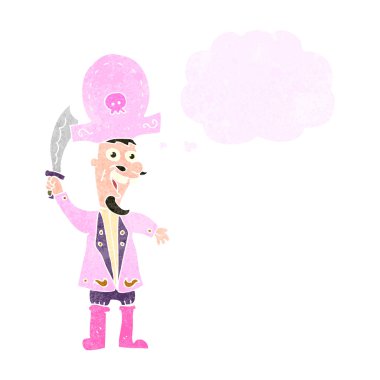 Retro karikatür pembe korsan