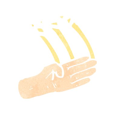 Retro karikatür karate chop sembolü