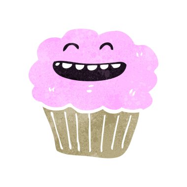 Retro karikatür cupcake