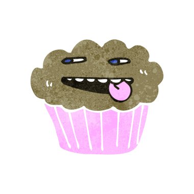 Retro karikatür cupcake