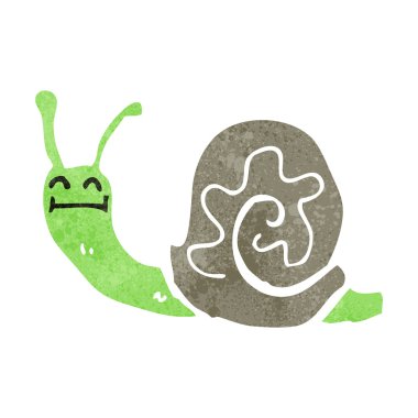 Retro karikatür mutlu salyangoz