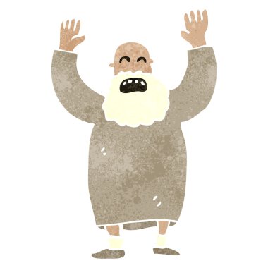 Retro karikatür kızgın ihtiyar