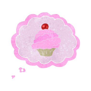 Retro karikatür cupcake sembolü