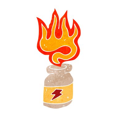 Retro karikatür hap şişesi