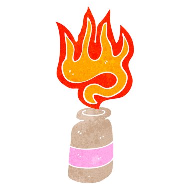 Retro karikatür hap şişesi