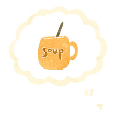 retro çizgi film çorba kupası