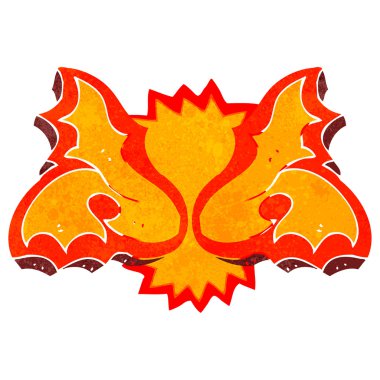 Retro çizgi film yangın dekoratif elementi