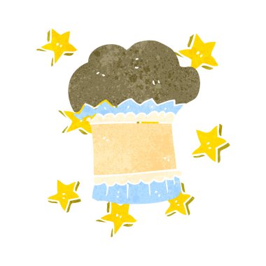 Retro karikatür cupcake