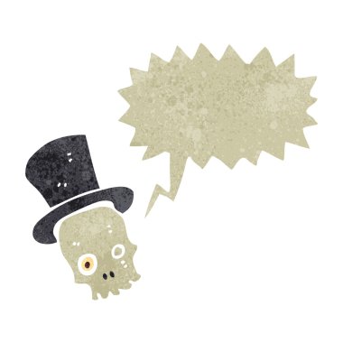 Retro karikatür ürkütücü kafatası