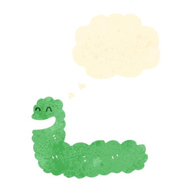 Retro karikatür tırtıl ile konuşma balonu