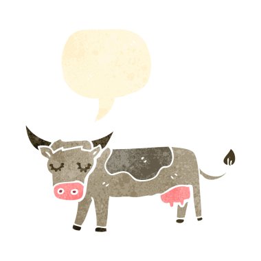 Retro karikatür inek