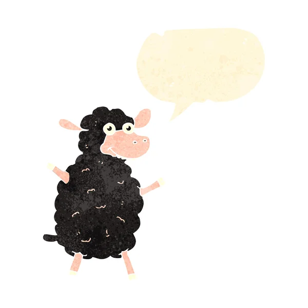 Retro dibujos animados ovejas negras — Vector de stock